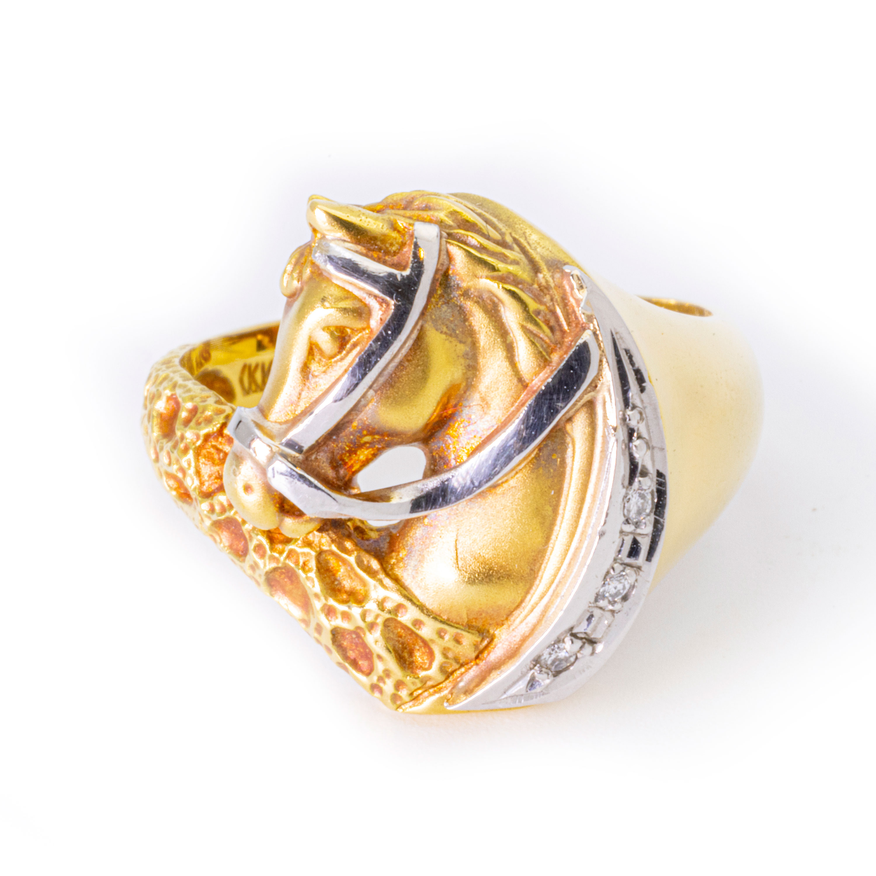 馬のファッションリング K18 Pt900 指輪 Ring