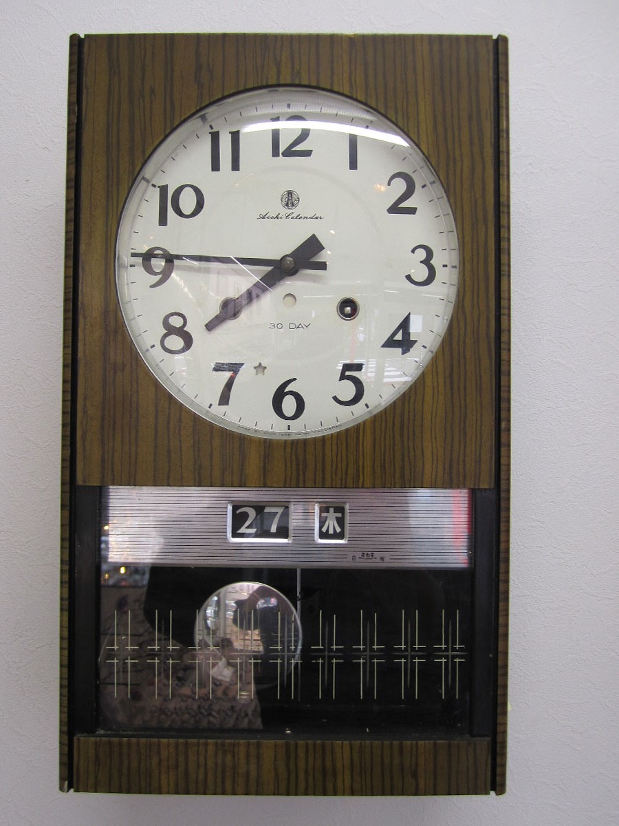 アイチカレンダー 30DAY ゼンマイ式柱時計 修理 オーバーホール 時工舎